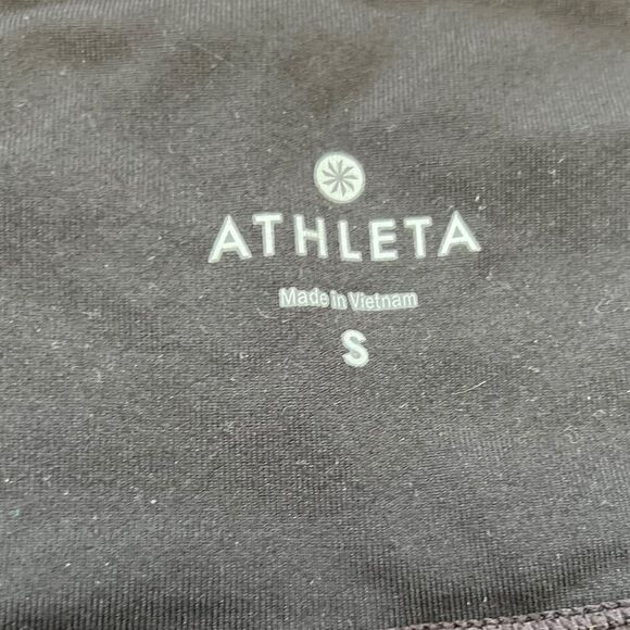 Athleta Cropped Black and White Textured Geometric Shape Leggings Size Small - Picture 4 of 4